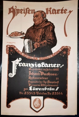 1914 speisen karte - 1914,