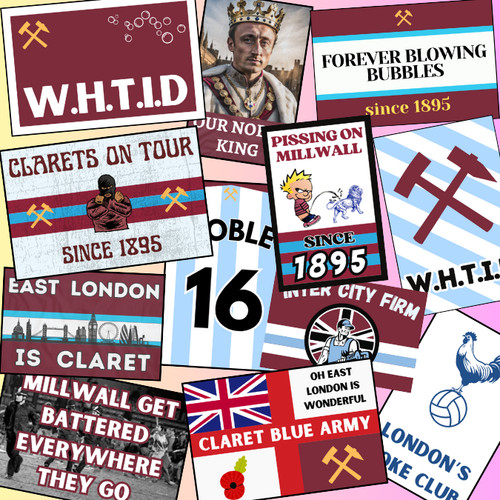 50x west ham aufkleber - 50x,