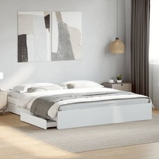 Bettgestell mit 2 Schubladen Doppelbett Einzelbett Holzbett Gästebett Bettrahmen