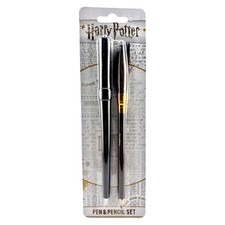 HARRY POTTER Stift & Bleistift Set Zauberstab/Besen Design Geschenk