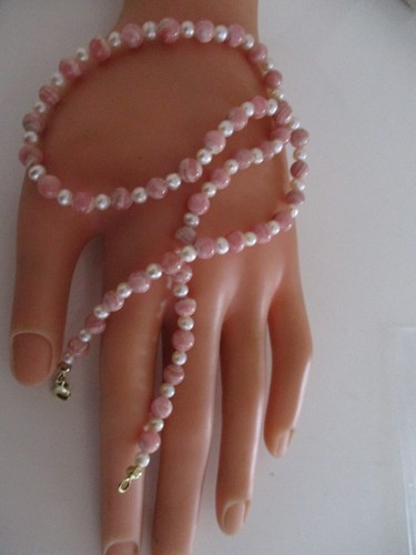 Perlen rhodochrosit kette - rhodochrosit,