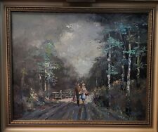 Ölgemälde - Öl auf Leinen - Waldspaziergang - signiert 'Becke' - gerahmt