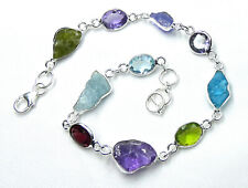 ?Blautopas, Aquamarin, Granat, Amethyst, Peridot, Türkis  Armband 925 Silber?