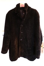 Webpelzjacke, schwarz, anthrazit, Damen, Größe 52/54, THEO Wormland, Kunstfell