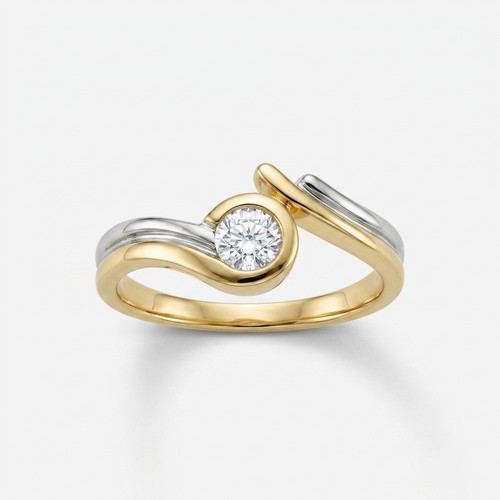 Gelb und weißgoldener - weißgoldener, ring