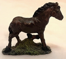 kleines Pferd dunkelbraun handbemalt 5,8x5x2cm or. 60erJ Sammelfigur Einzelfigur