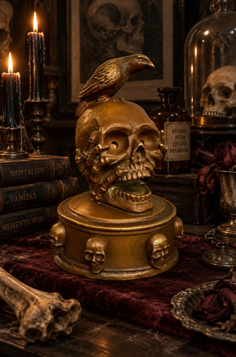 Bronzeskulptur totenkopf mit - bronzeskulptur,