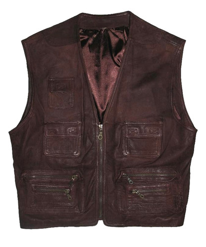 Herren lederweste outdoor - herren-, /