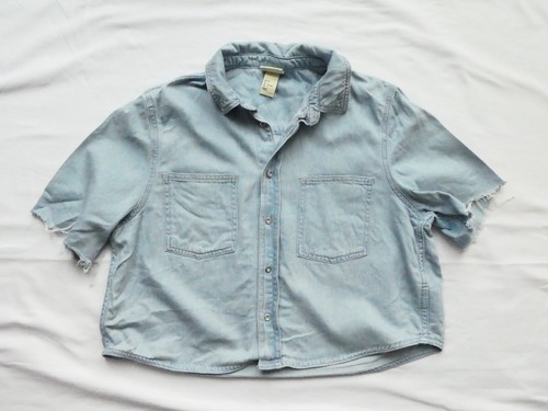 Kurze jeans bluse crop - -,