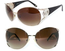 VERSACE SONNENBRILLE BRAUN GOLD 2097 LOGO LUXUS BRILLE TASCHE DAMEN GIANNI ETUI