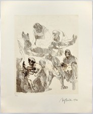 Hrdlicka, Studie zum Zyklus Haarmann II. 1970. [Signierte Original-Radierung].