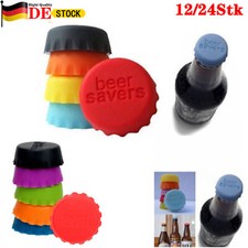 12/24 Stk Silikon-Kronkorken Beer-saver Bier Kapsel Flaschenverschluss Deckel DE