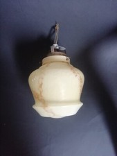 Art Deco Deckenlampe mit marmoriertem Glas Lampenschirm Höhe 16cm