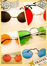 Hippie Brille Sonnenbrille Flower Power John Lennon Herren Damen 60er 70er Peace