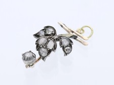 Top Preis Antiker Anhänger 0,40 ct. Diamanten 585 Gelb Gold 14 Karat Silber Deta