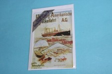 Blechpostkarte Hamburg-Amerikanische Packetfahrt, Nostalgic Metal-Card, Dampfer