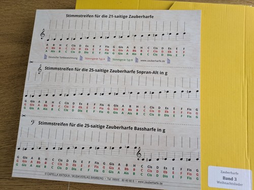 Unterlagsnote der zauberharfe - unterlagsnote,