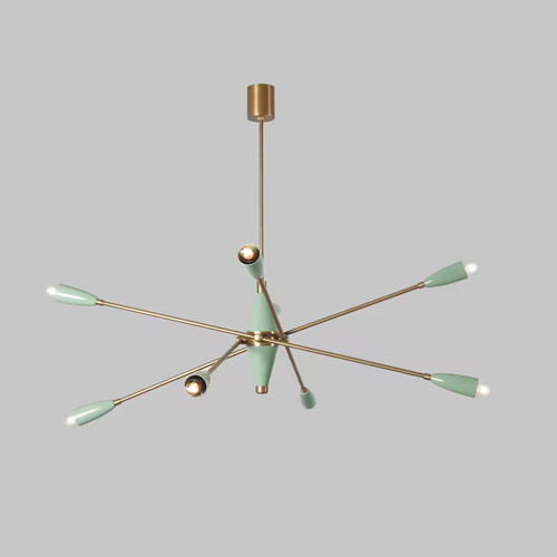 Acht arm licht messing - messing, sputnik