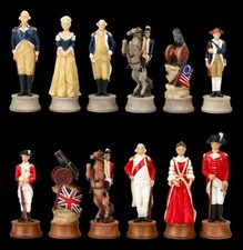 Schachfiguren Set - Amerikanischer Unabhängigkeitskrieg | Schach Figuren