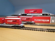 825201 K Fleischmann Spur N Containertragwagen-Set "Crossrail" der SBB Cargo