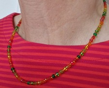 Bunte Halskette aus Rocailles-Glasperlen (4mm)