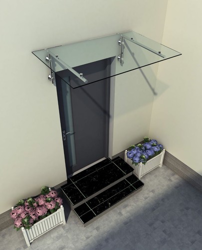 Glasvordach klarglas 120x90cm - glasvordach,