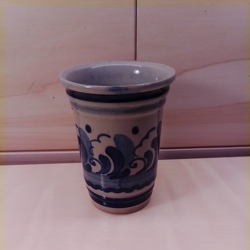 Keramikbecher grau blau