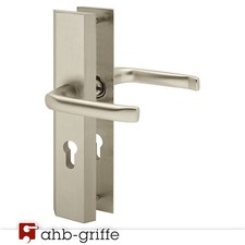 Schutzbeschlag Porta 8/72mm Alu neusilber F2 Stahlplatte Türgriff-Schutzgarnitur