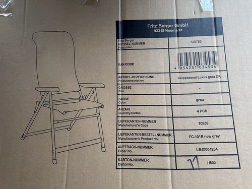 Klappsessel luxus grau - klappsessel, (