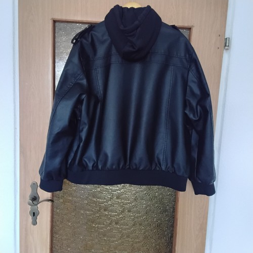 Damen lederjacke mit kapuze - mit,