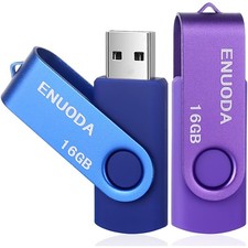 Drehbarer Hochgeschwindigkeits 16GB USB Stick 2er Set – Qualität in Lila Blau