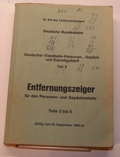 DB Deutsche Bundesbahn intern Entfernungszeiger für den Pers.- u. Gep.-Vk 1988