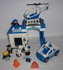 LEGO DUPLO POLIZEI POLIZEISTATION POLIZEIWACHE POLIZEIAUTO HUBSCHRAUBER MOTORRAD