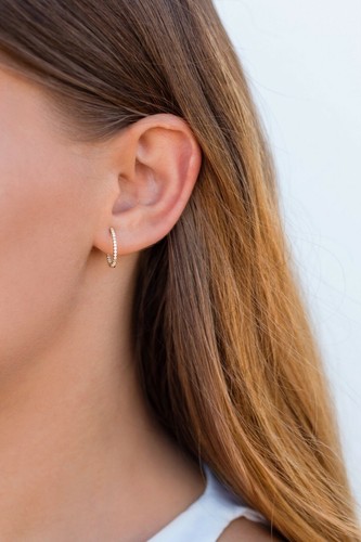 Pair diamond earrings hoop - of,