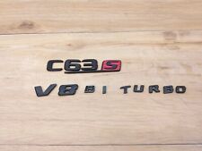 Mercedes W205 C63 S V8 Biturbo Schriftzug Aufkleber Glanz Schwarz Emblem Orig.