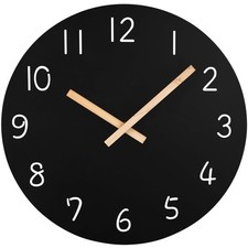 Wanduhr Holzleise schwarz