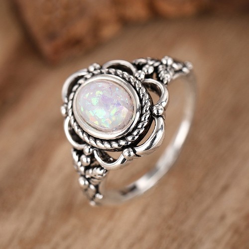 Ring silber synth opal - ring, stein
