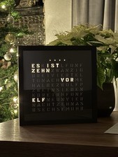 Wortuhr WordClock LeseUhr Tischuhr Schwarz 12h