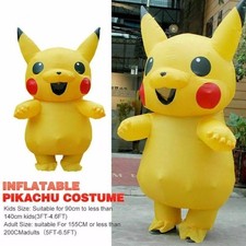 Unisex Maskottchen Pikachu aufblasbares Kostüm Cosplay Halloween lustiges Kleid