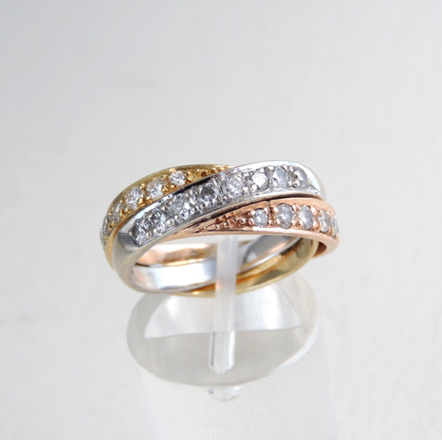 Tricolor ring 585 gold mit - tricolor-ring,