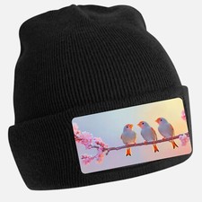 Schwarze beanie mütze mit - mütze,