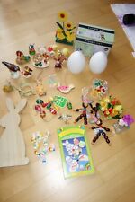 2x LED Deko-Eier Keramik Konvolut Holzkunst Ostern Hasen Hühner Vögel Frühling 