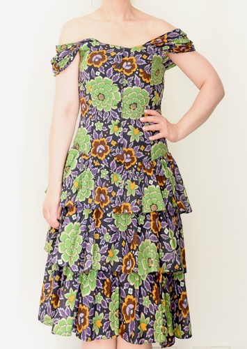 Florales vintage midikleid - florales,