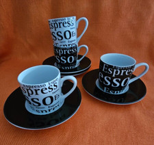 4 Espresso Tassen mit Unterteller, Könitz   (S1/3)