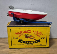 RW 48 Sportsboat and Trailer Matchbox Lesney Moko in C Box 1961