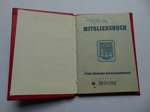 Ddr mitgliedsbuch freier - ddr,