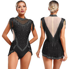 DE Freebily Damen Glitzer Ärmelloser Ballettanzug Leotard Tanzbody Dancewear