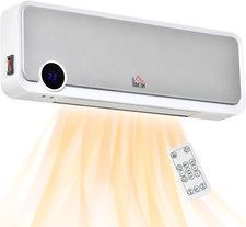 HOMCOM Wand-Durchlauferhitzer 2 Wärme und Ventilator 1000W/2000W, Elektro-Raumheizer Wi