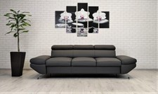 Dunkelgraues Echtleder 3 er Sofa Couch Varsovia Ledersofa Echt Leder
