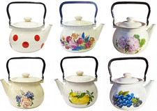 Wasserkocher Geschenk Wasserkessel Emaille 2,5 L Vintage neu Garten Camping